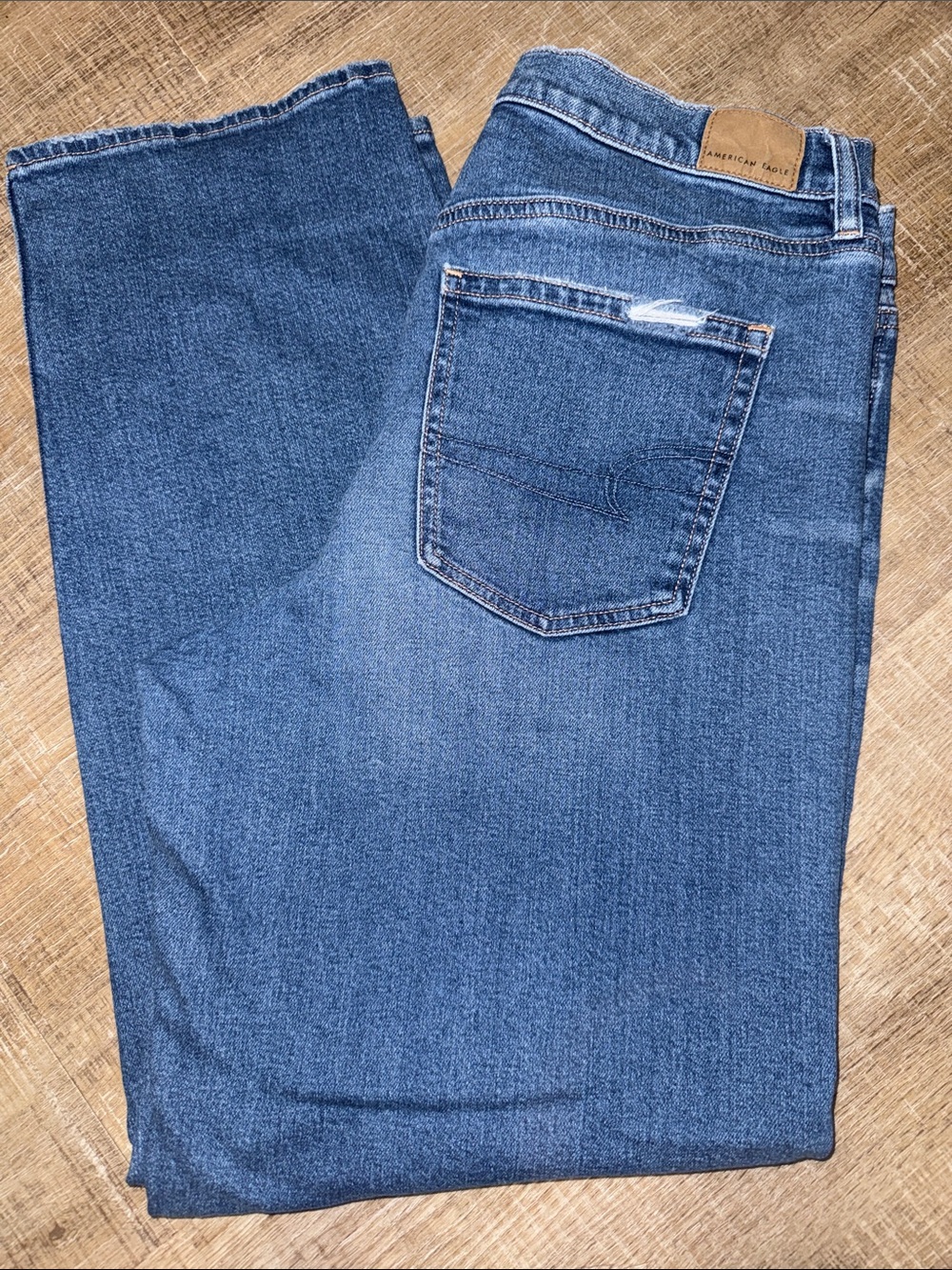 American Eagle Outfitters Women's Dark Blue High-Rise Jeans